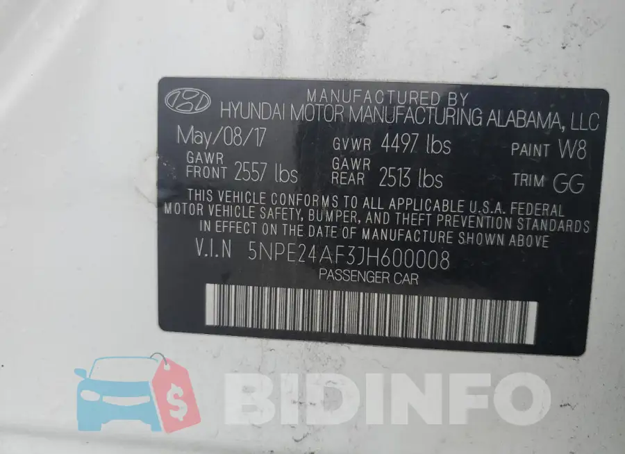 5NPE24AF3JH600008 Photo# 12
