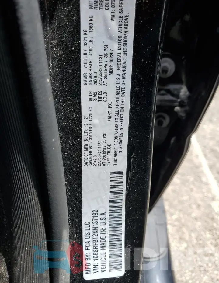 1C6SRFBT2NN137192 Photo# 12