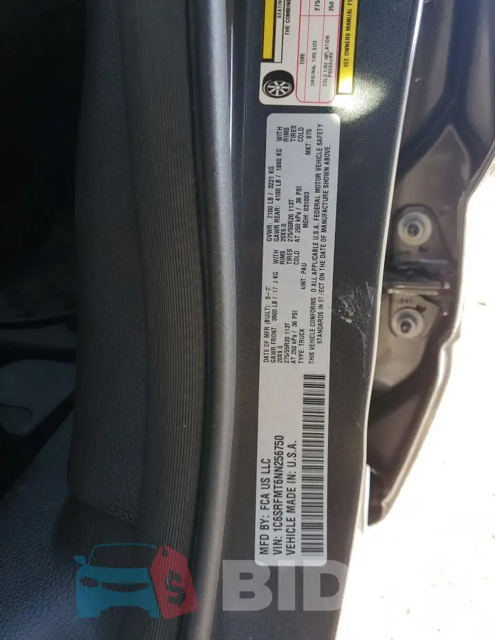1C6SRFMT6NN256750 Photo# 13