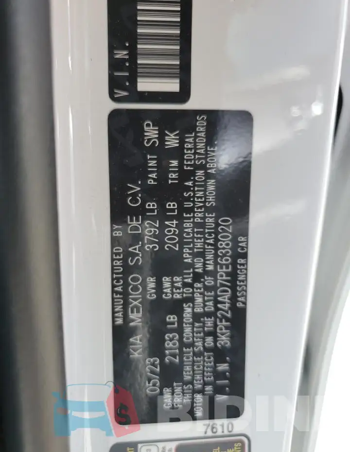 3KPF24AD7PE638020 Photo# 12
