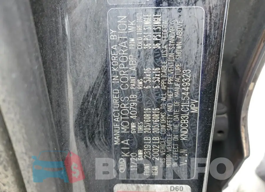 KNDCB3LC1L5449323 Photo# 14