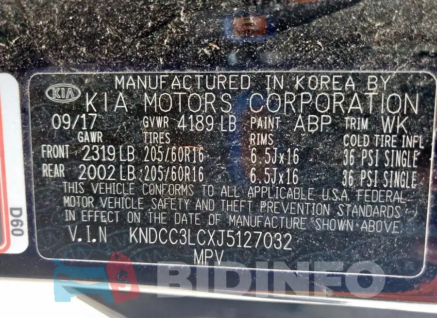 KNDCC3LCXJ5127032 Photo# 12