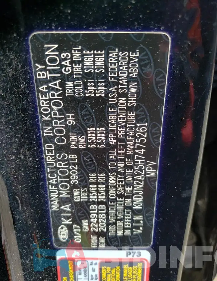 KNDJN2A25H7475261 Photo# 12
