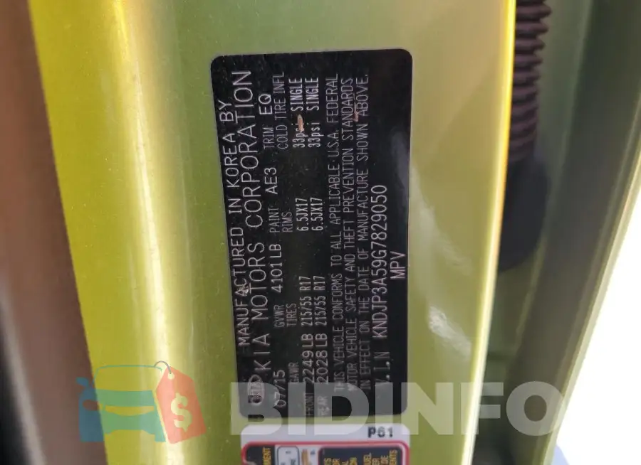 KNDJP3A59G7829050 Photo# 12