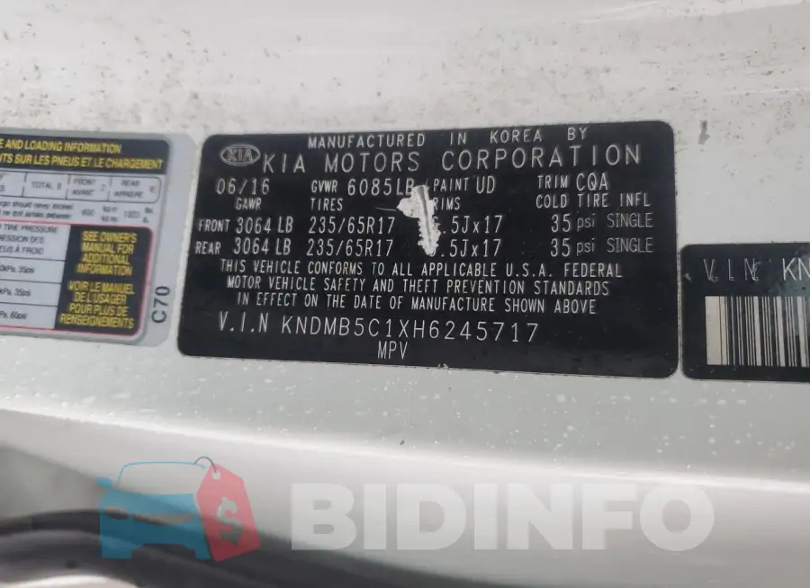 KNDMB5C1XH6245717 Photo# 13