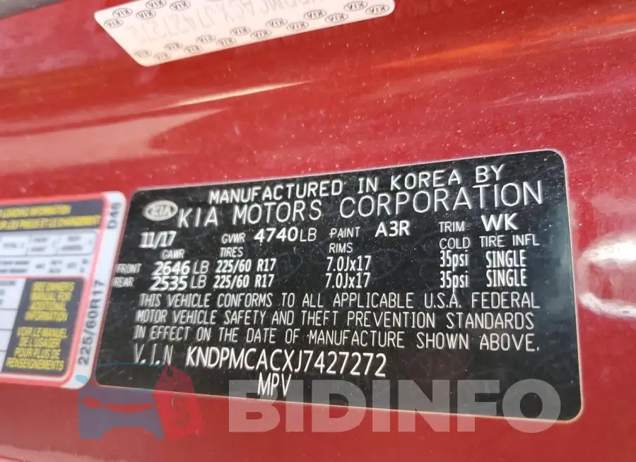 KNDPMCACXJ7427272 Photo# 13