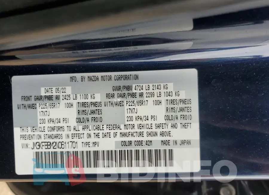 JM3KFBBM2N0611701 Photo# 13