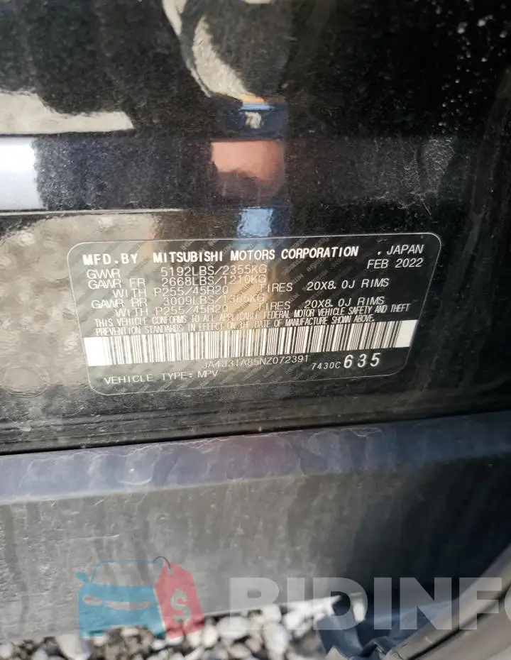 JA4J3TA85NZ072391 Photo# 14