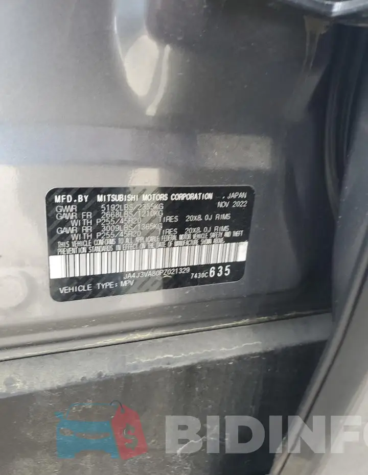 JA4J3VA80PZ021329 Photo# 12