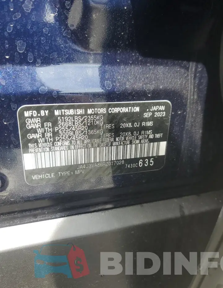 JA4J3VA86RZ017028 Photo# 13