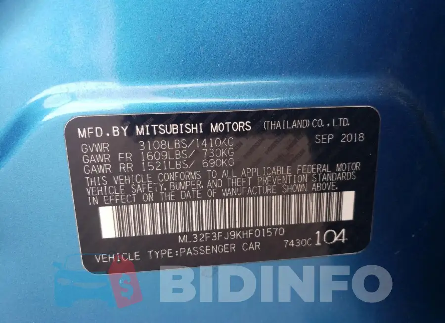 ML32F3FJ9KHF01570 Photo# 12