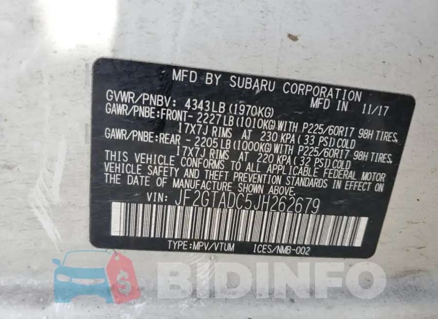 JF2GTADC5JH262679 Photo# 13