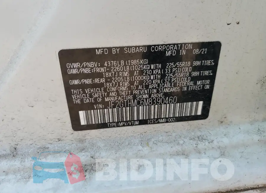JF2GTHMC6M8390460 Photo# 12