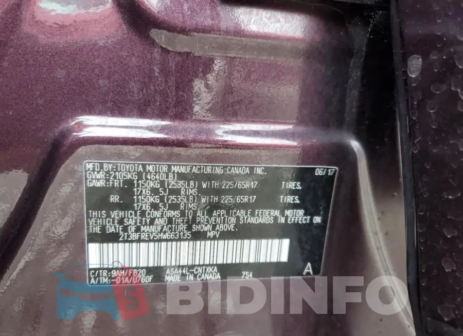 2T3BFREV5HW663135 Photo# 14