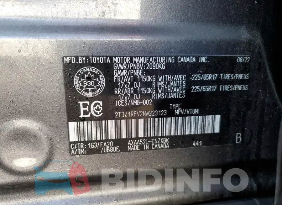 2T3Z1RFV2NW223123 Photo# 14