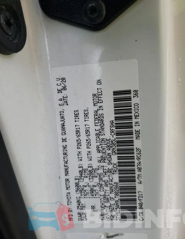3TYSZ5AN9LT002860 Photo# 12 3TYSZ5AN9LT002860 Photo# 12