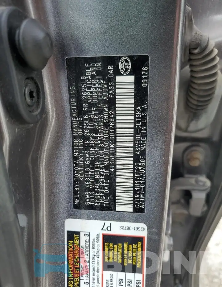 4T1BF1FK1GU126842 Photo# 12