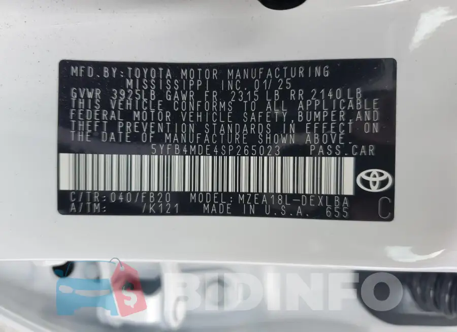 5YFB4MDE4SP265023 Photo# 12