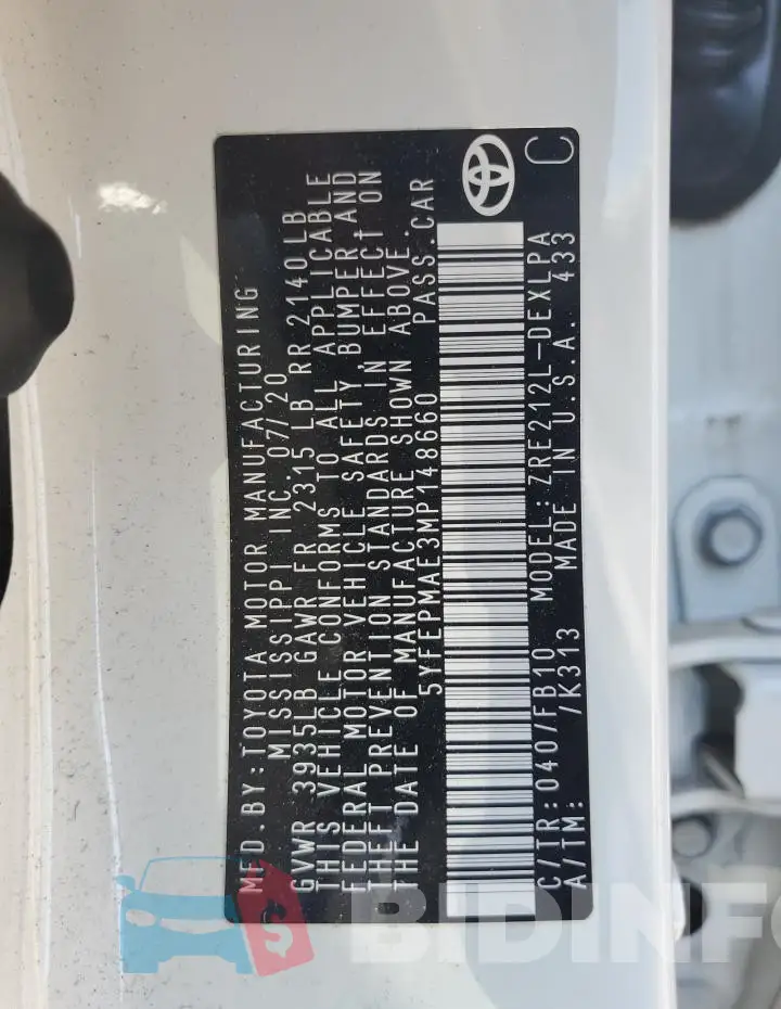 5YFEPMAE3MP148660 Photo# 12