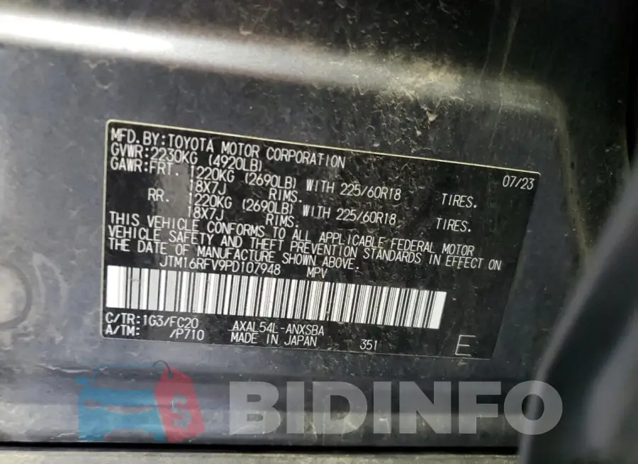 JTM16RFV9PD107948 Photo# 14