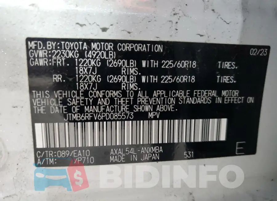 JTMB6RFV6PD085573 Photo# 13