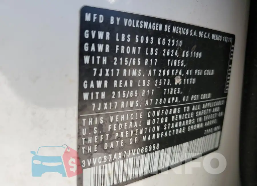 3VV0B7AX7JM065958 Photo# 13