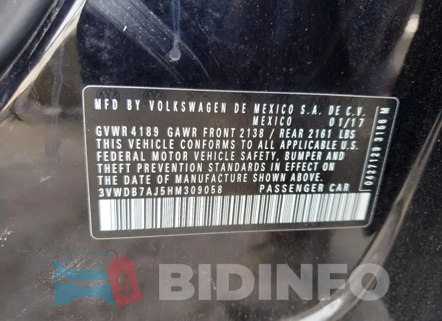 3VWDB7AJ5HM309058 Photo# 12