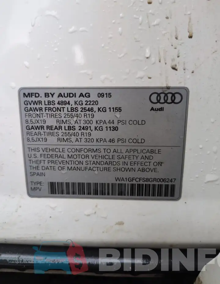 WA1GFCFS8GR006247 Photo# 13