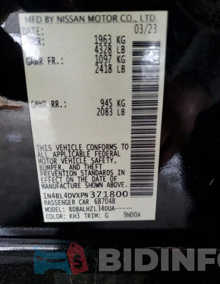 1N4BL4DVXPN371800 Photo# 13
