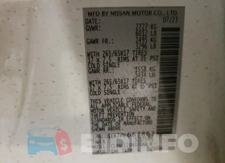 1N6ED1EK7PN667863 Photo# 12