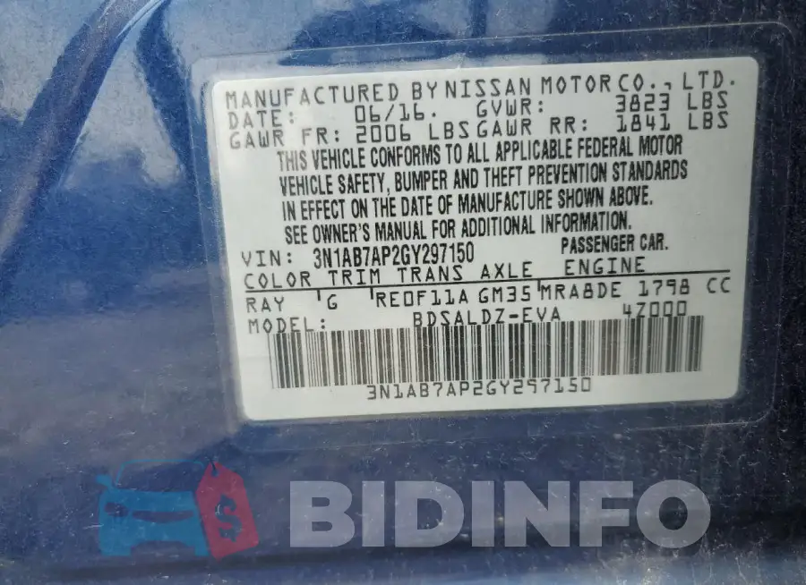 3N1AB7AP2GY297150 Photo# 12