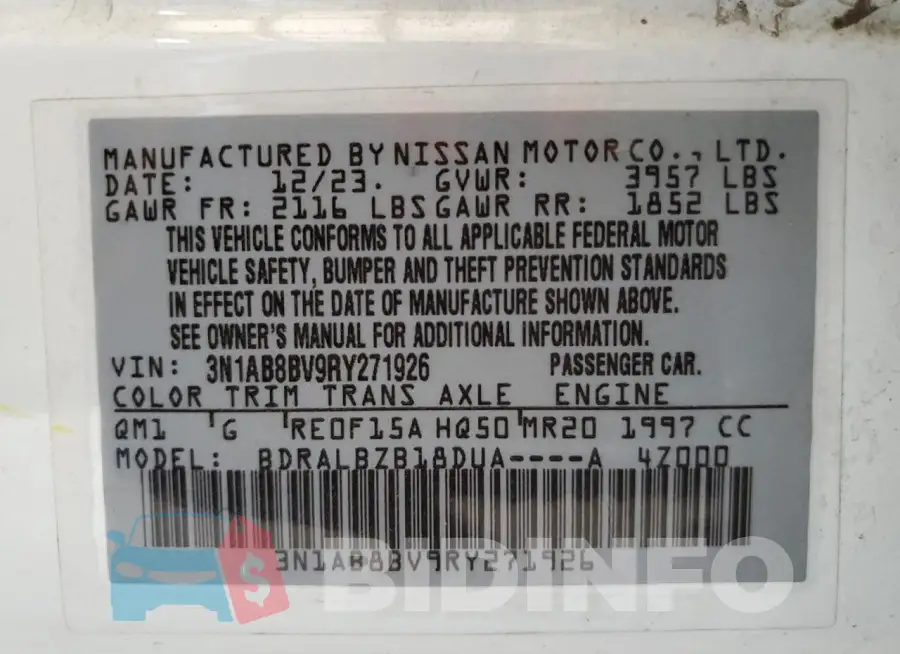 3N1AB8BV9RY271926 Photo# 12