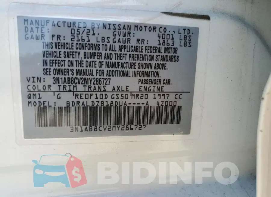 3N1AB8CV2MY286727 Photo# 12