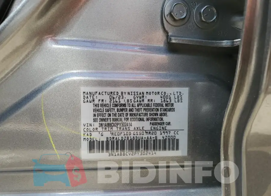 3N1AB8CV2PY302414 Photo# 12