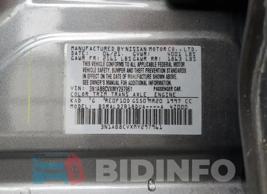 3N1AB8CVXMY297961 Photo# 12