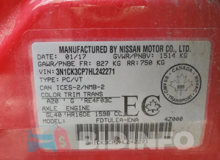 3N1CK3CP7HL242271 Photo# 12
