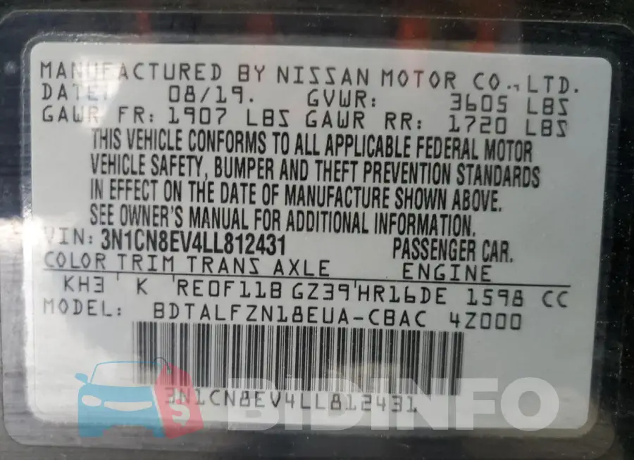 3N1CN8EV4LL812431 Photo# 12