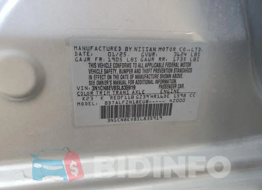 3N1CN8EV8SL835919 Photo# 13