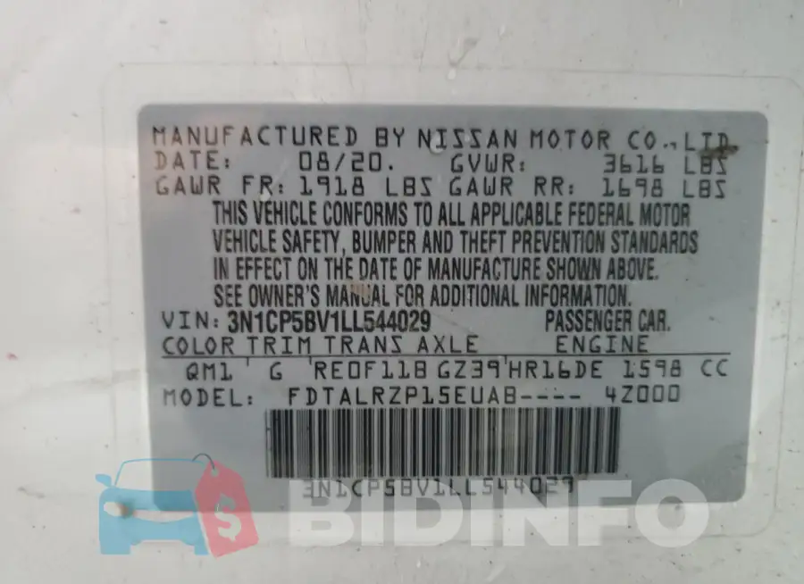 3N1CP5BV1LL544029 Photo# 13