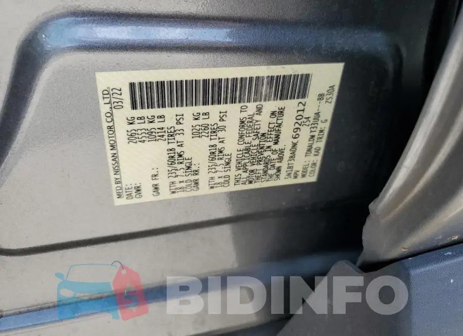5N1BT3BA0NC692012 Photo# 14