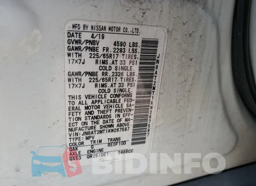 JN8AT2MT1KW267597 Photo# 13