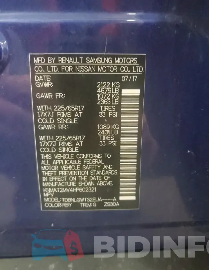 KNMAT2MV4HP602321 Photo# 13