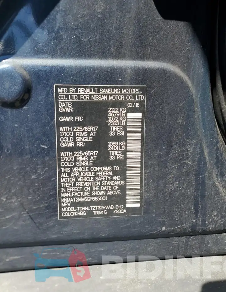 KNMAT2MV6GP665001 Photo# 14