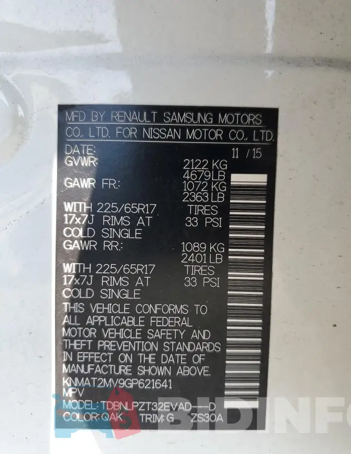 KNMAT2MV9GP621641 Photo# 14