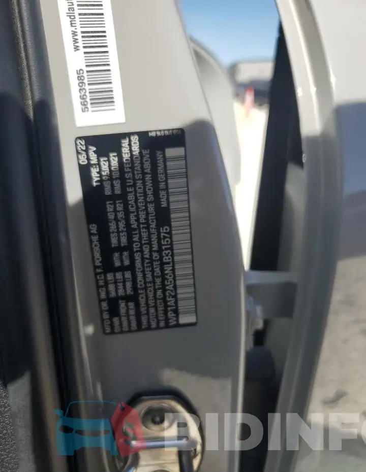 WP1AF2A56NLB31575 Photo# 12