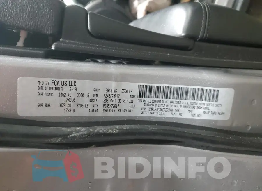 1C4RJFAG9KC727240 Photo# 13