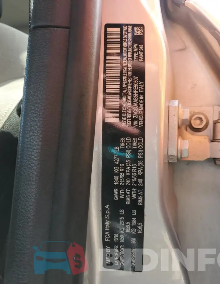 ZACCJAAB5HPE50507 Photo# 13