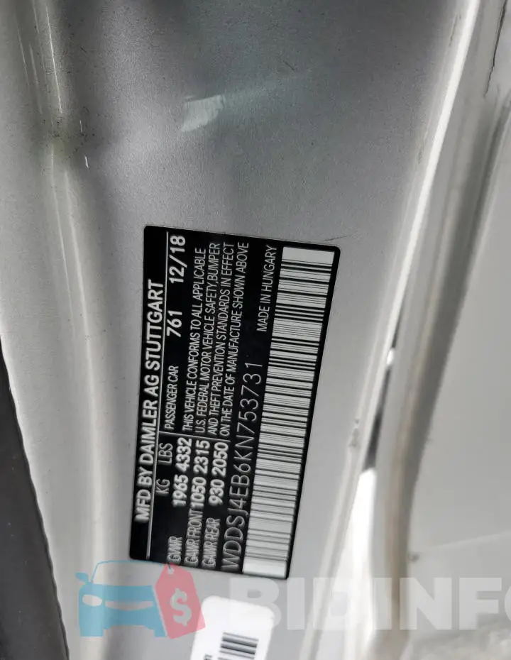 WDDSJ4EB6KN753731 Photo# 12