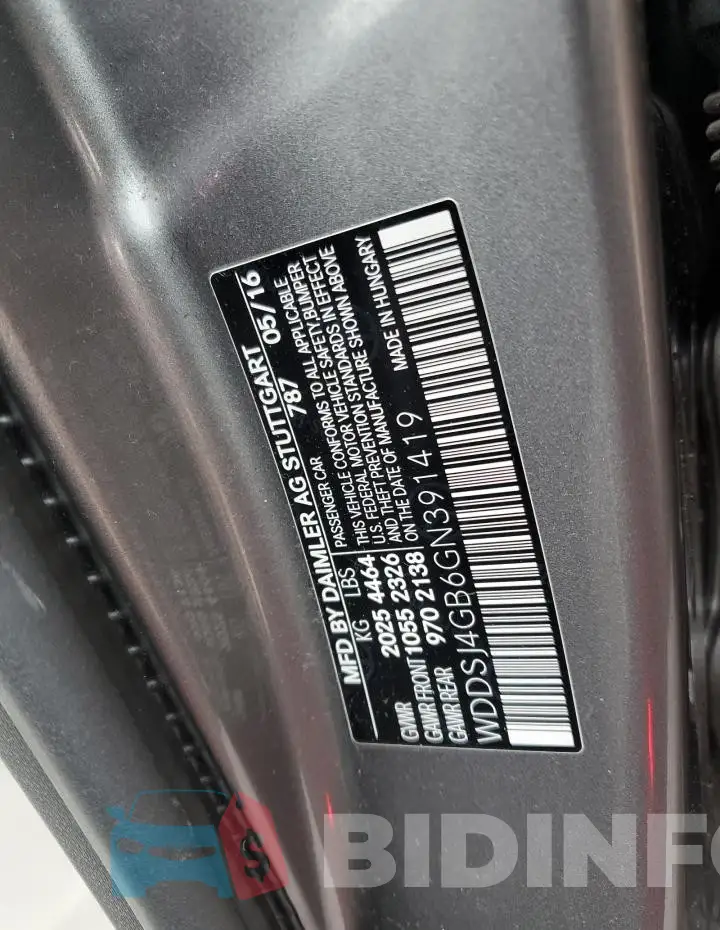 WDDSJ4GB6GN391419 Photo# 12