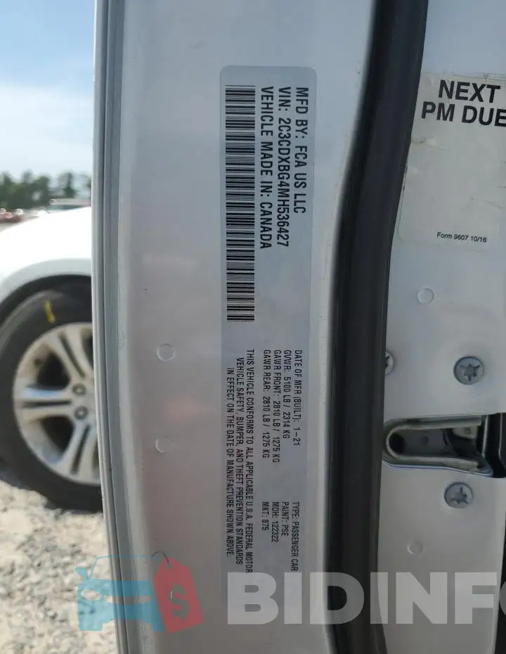 2C3CDXBG4MH536427 Photo# 13